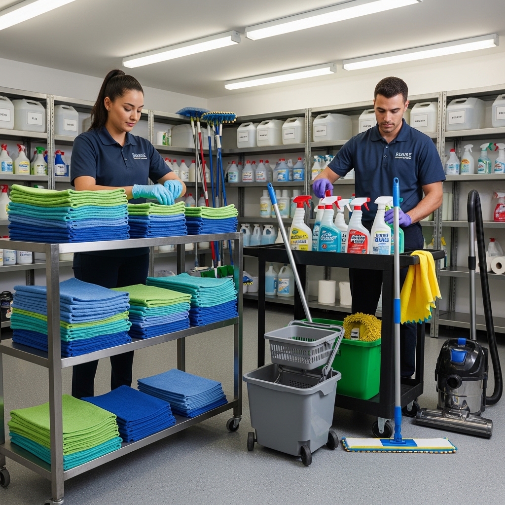 Commercial cleaning equipment and team preparation