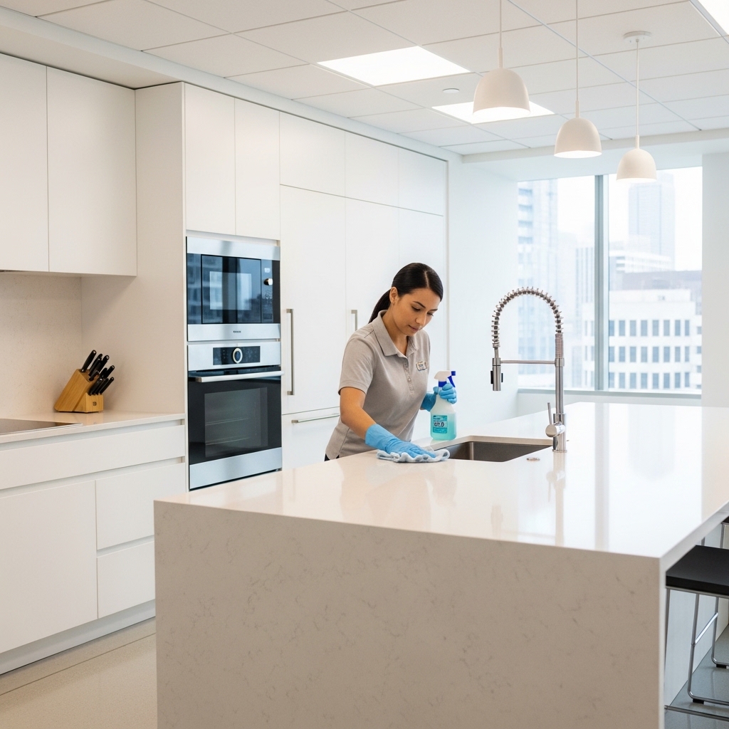 Commercial cleaning for an Exeter office kitchen and breakout area