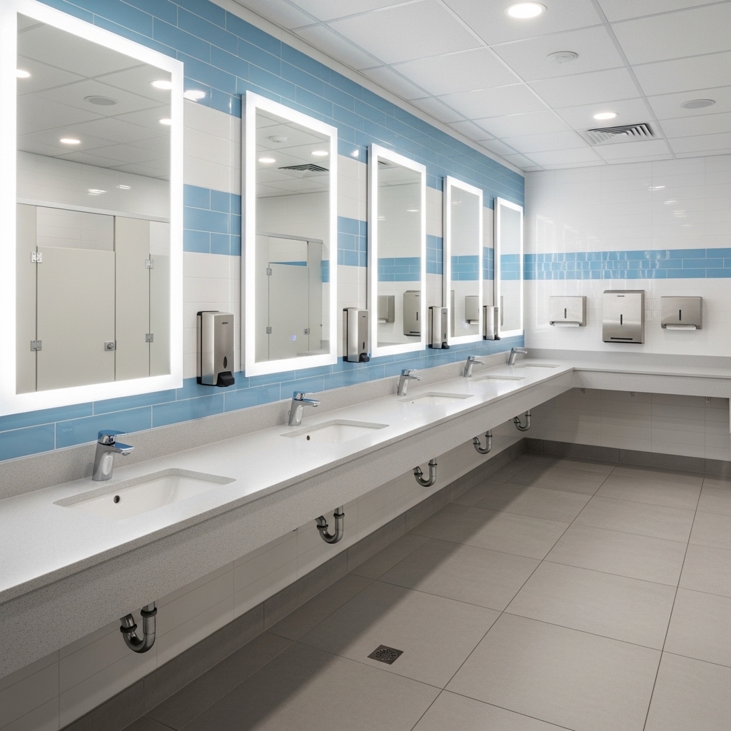 Well maintained commercial washroom