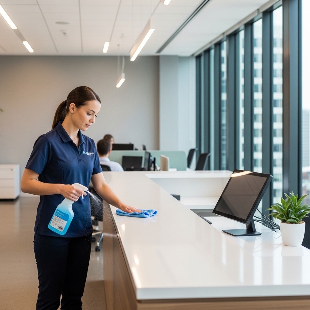 Commercial office cleaning in Middlesbrough reception area